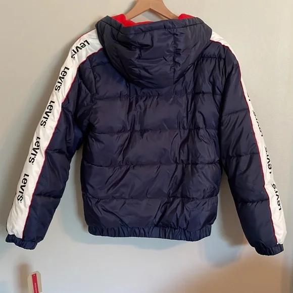 Boy’s Levi’s Navy Puffer Coat Size XL NWT